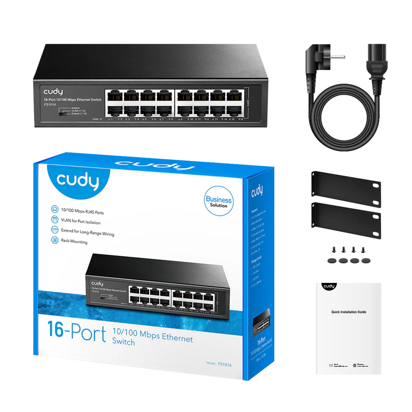 Коммутатор CUDY FS1016 16 портов, 10/100 Мбит/с