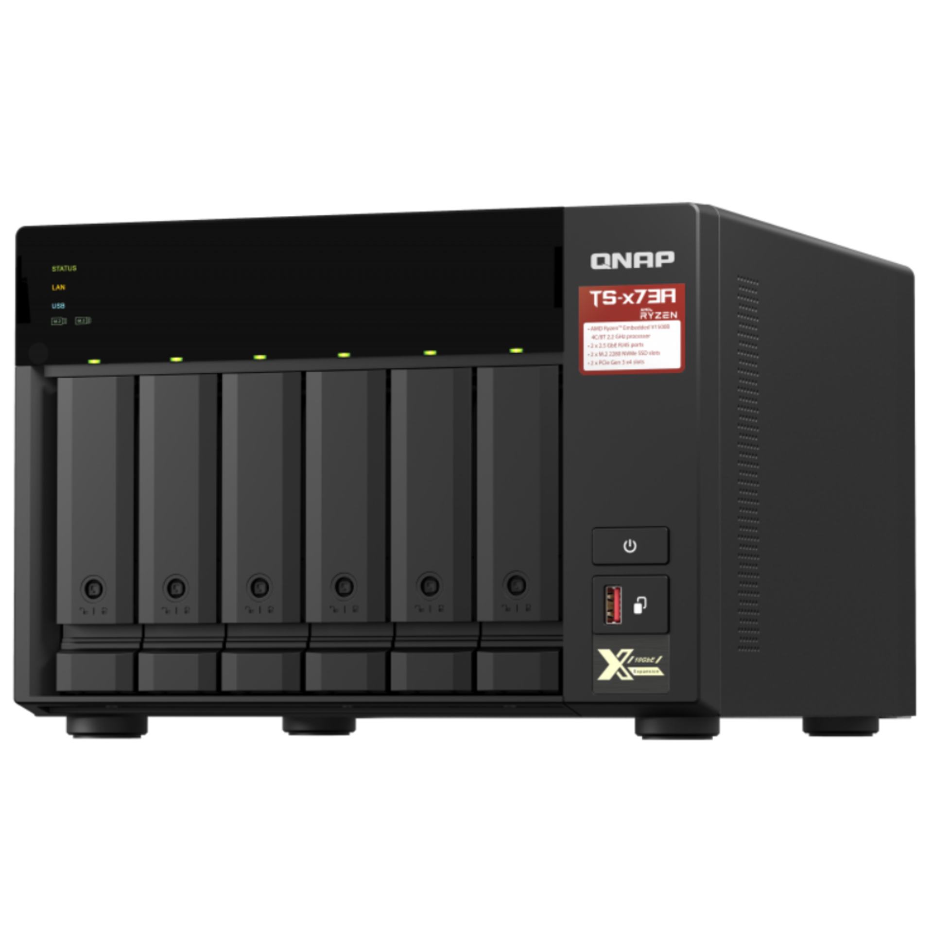 Сетевое хранилище Qnap TS-673A-8G, 6xSATA 2,5", 3,5", 2x1000Base-T, 2x2500Base-T, без дисков