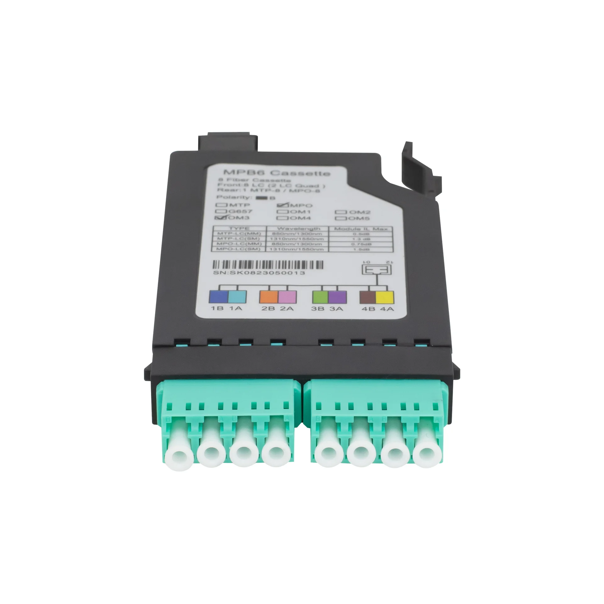 Кассета распределительная MPO/UPC на 8LC/UPC портов OM3 для SNR-CMP-KX-C-144P