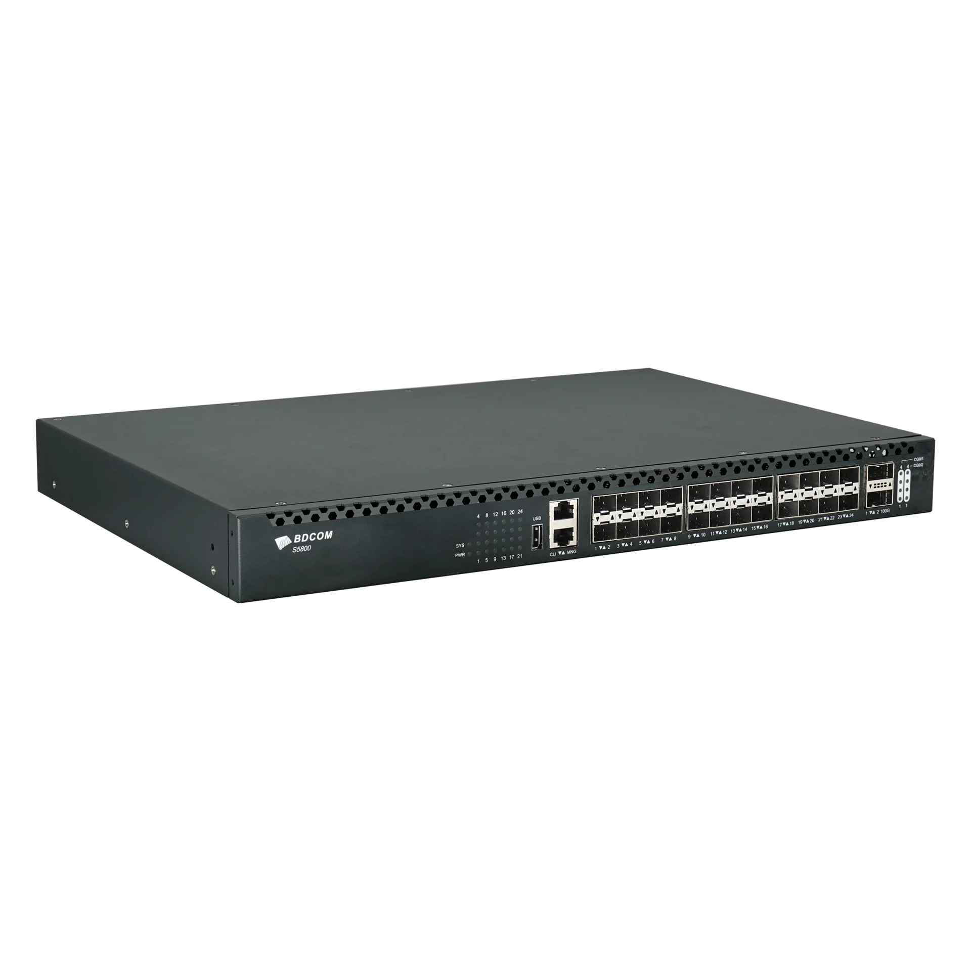 Управляемый коммутатор уровня 3 BDCOM S5800-24X2C, 24x 1/10GE SFP+, 2x 40/100GE QSFP28, Hot Swap БП 1+1, в комплекте 2x PSU AC ~220V AC