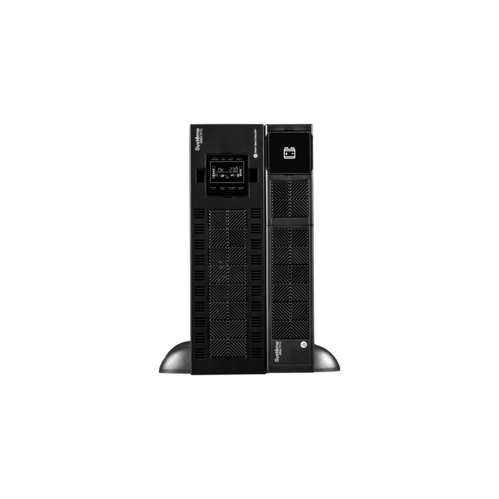 Smart-Save Online SRV Systeme Electric 10000 ВА, монтаж в стойку 5U, 230 В, 1:1, клеммный вход/выход, SmartSlot, LCD, USB, версия с возможностью увели