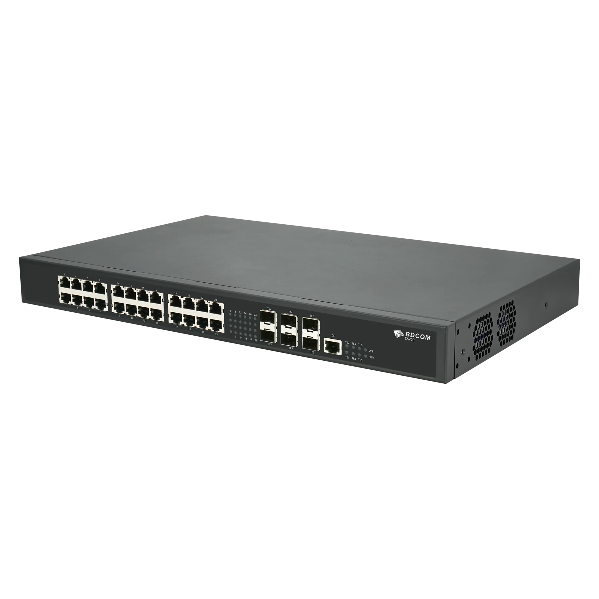 Управляемый коммутатор уровня 3 BDCOM S5700-24ET6Xv1, 24x 2.5GBASE-Т, 6x 1/10GE SFP+, 220VAC