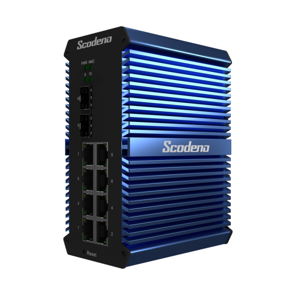 Промышленный PoE коммутатор Scodeno XPTN-9000-85-2GX8GP-VX 2x10G Base-X, 8x10/100/1000 Base-T 