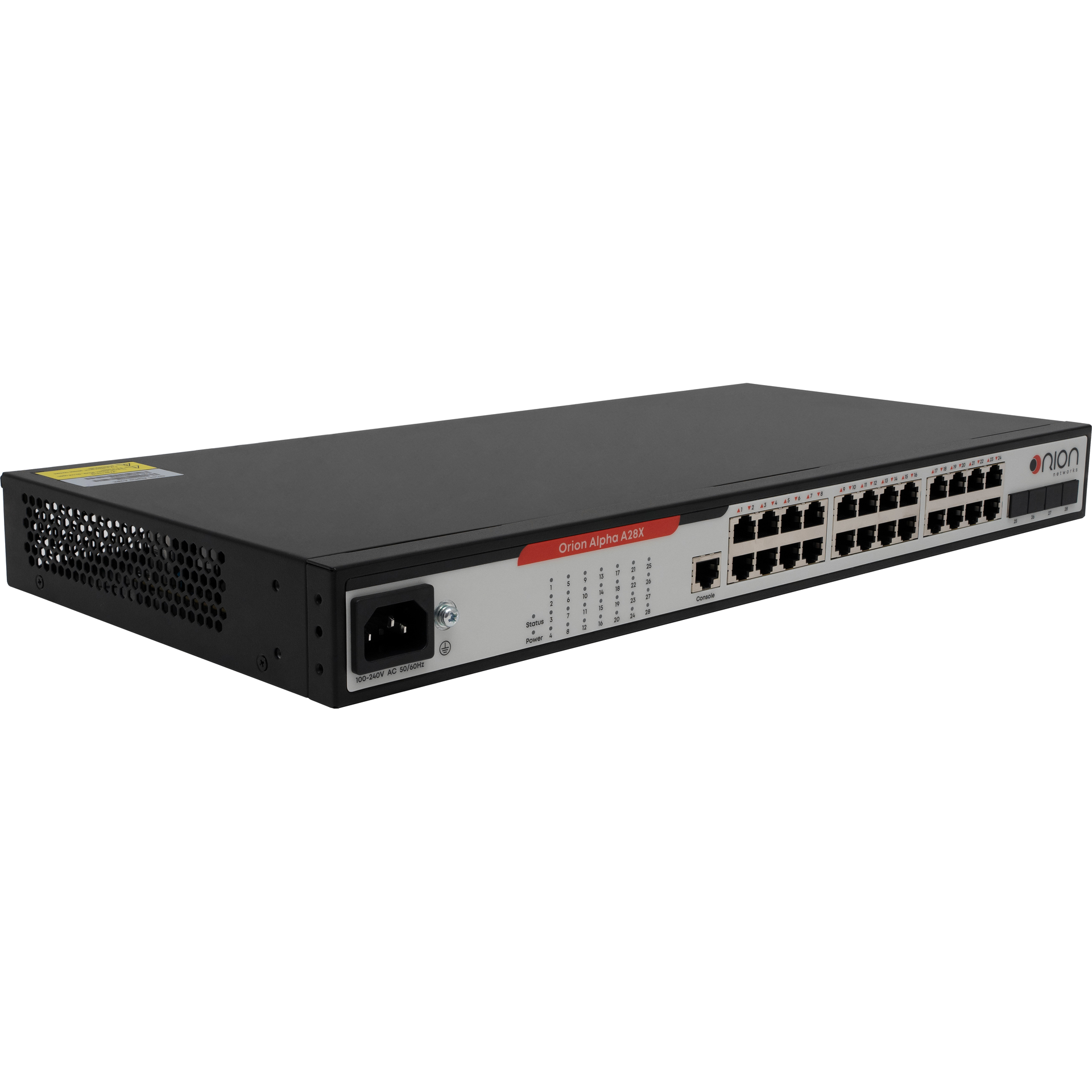 Управляемый коммутатор уровня 2 Orion Alpha A28X, 24x 10/100/1000Base-T, 4x 1/10GE SFP+, БП 100-220VAC