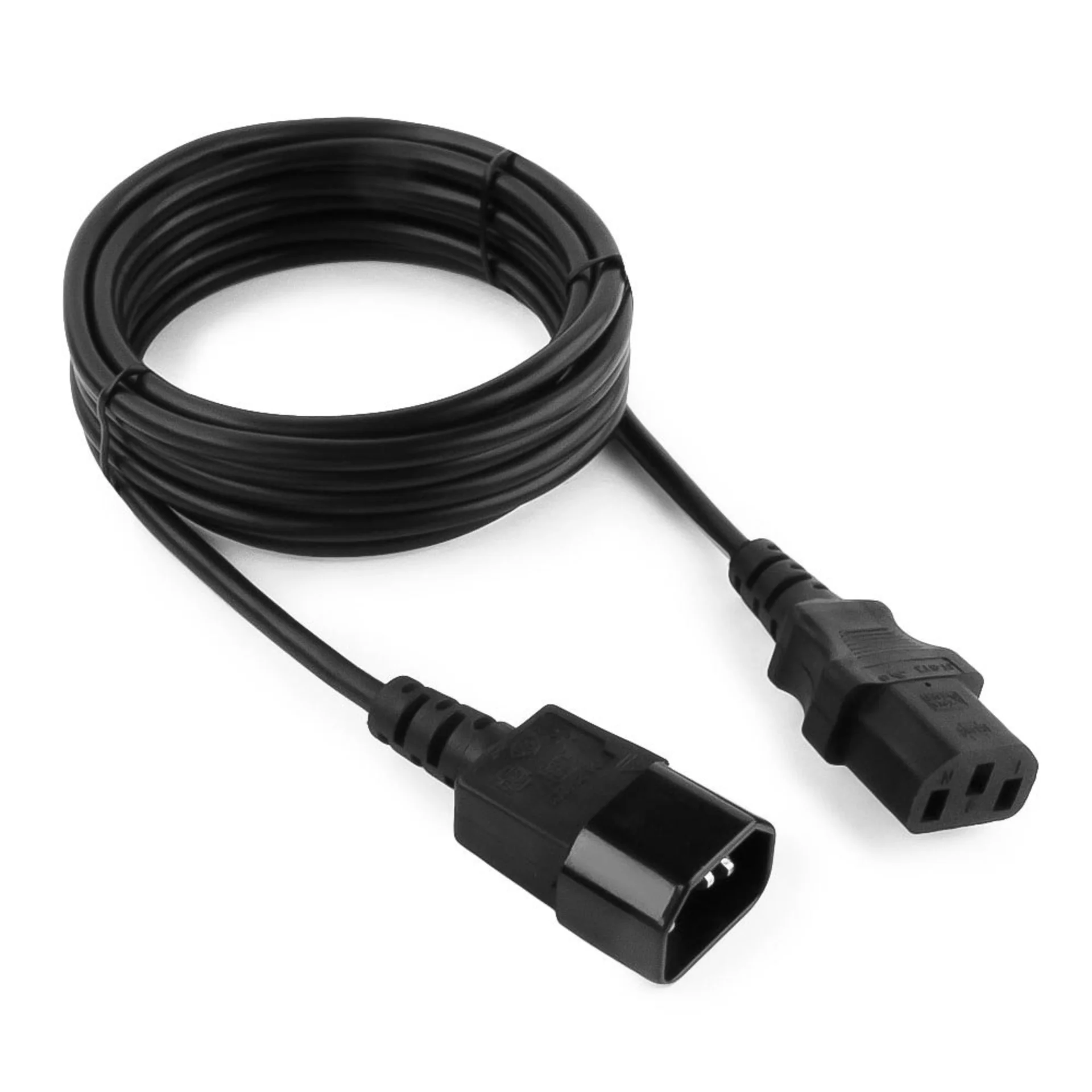Кабель питания IEC320-C14/IEC320-C13, 220B, 10А, 3*1 мм2, 1 м