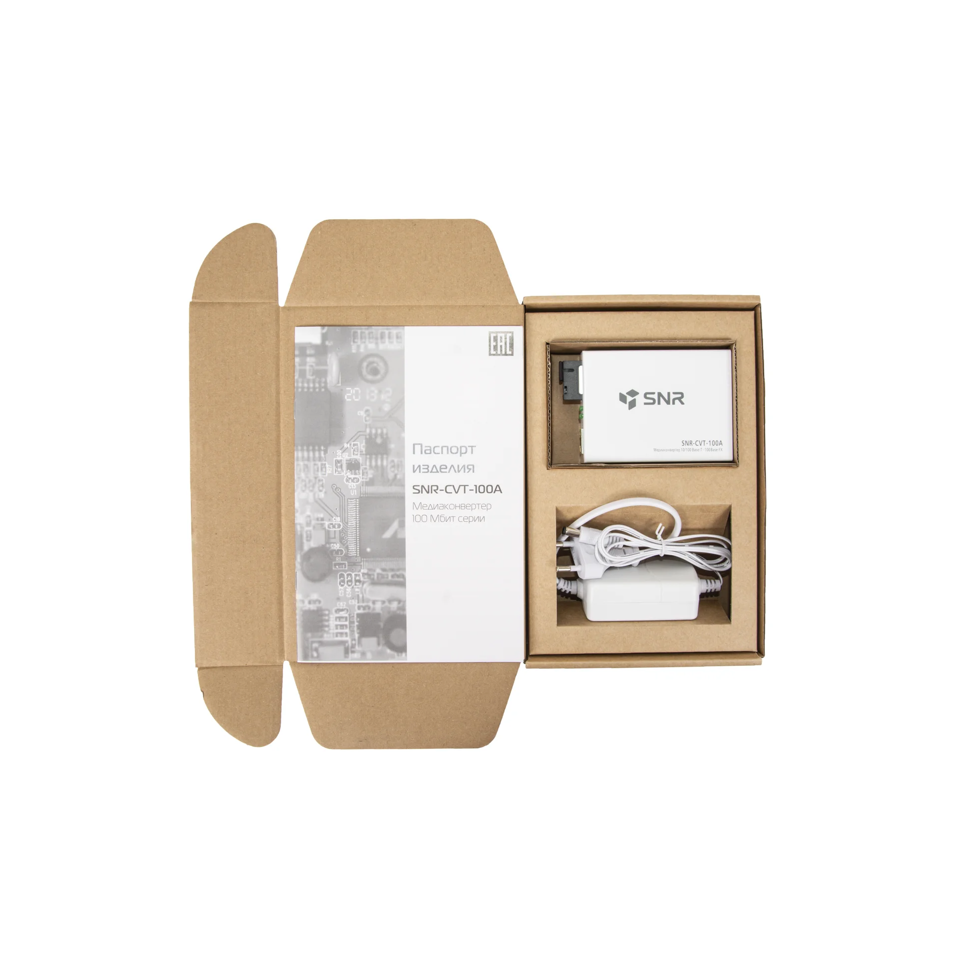 Медиаконвертер SNR-CVT-100 10/100-Base-T / 100Base-FX, Tx/Rx: 1310/1550нм