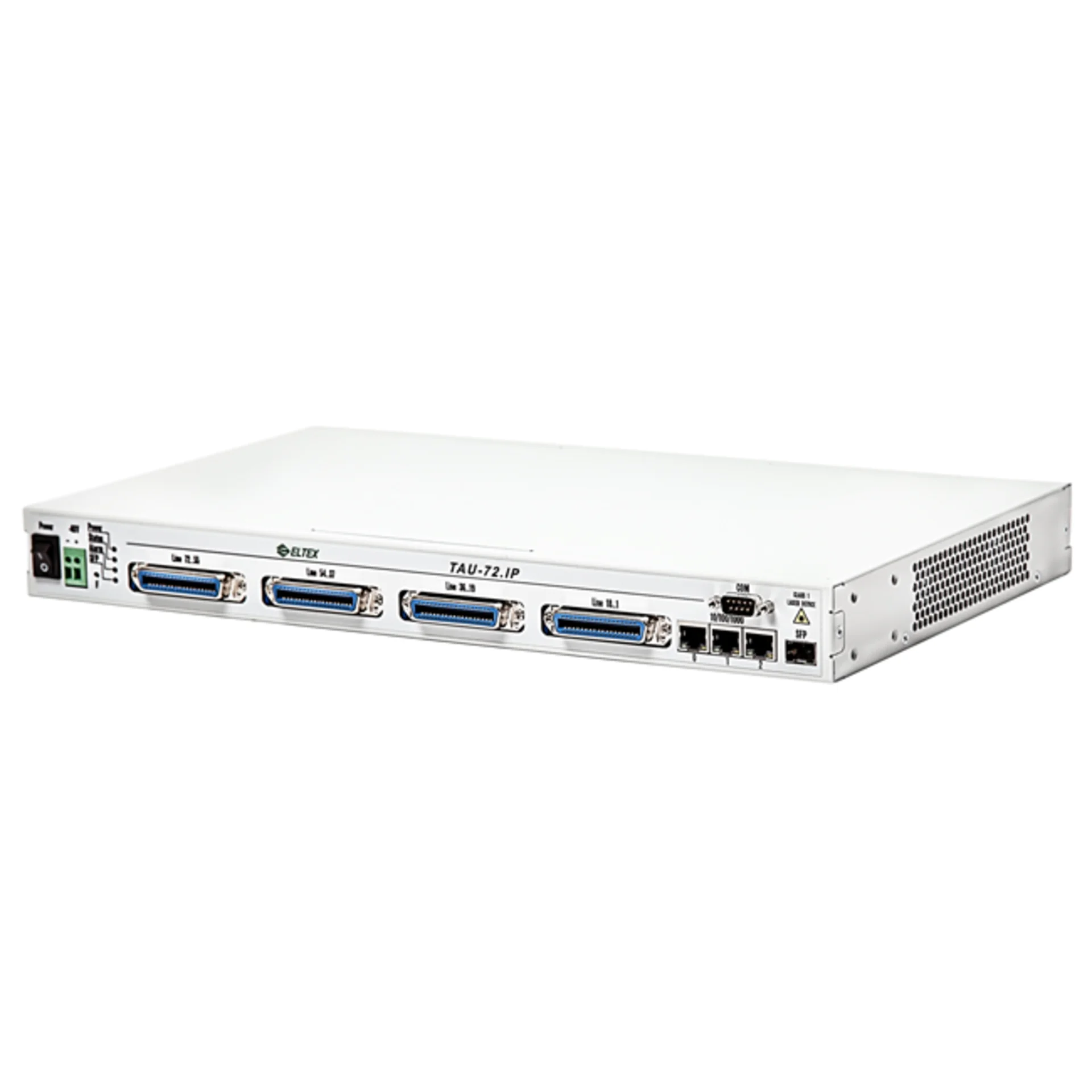 Абонентский VoIP-шлюз Eltex TAU-72.IP, 72хFXS, 3хRJ45-10/100/1000, 2 слота для SFP, SIP/H.323, 1U