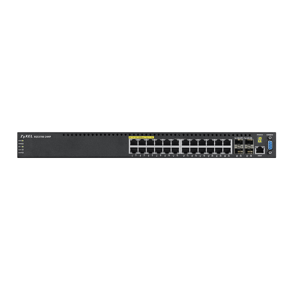 Коммутатор ZYXEL XGS3700-24HP 24 port  Layer 2/3 Gigabit Datacenter Switch, PoE, 4x 10G