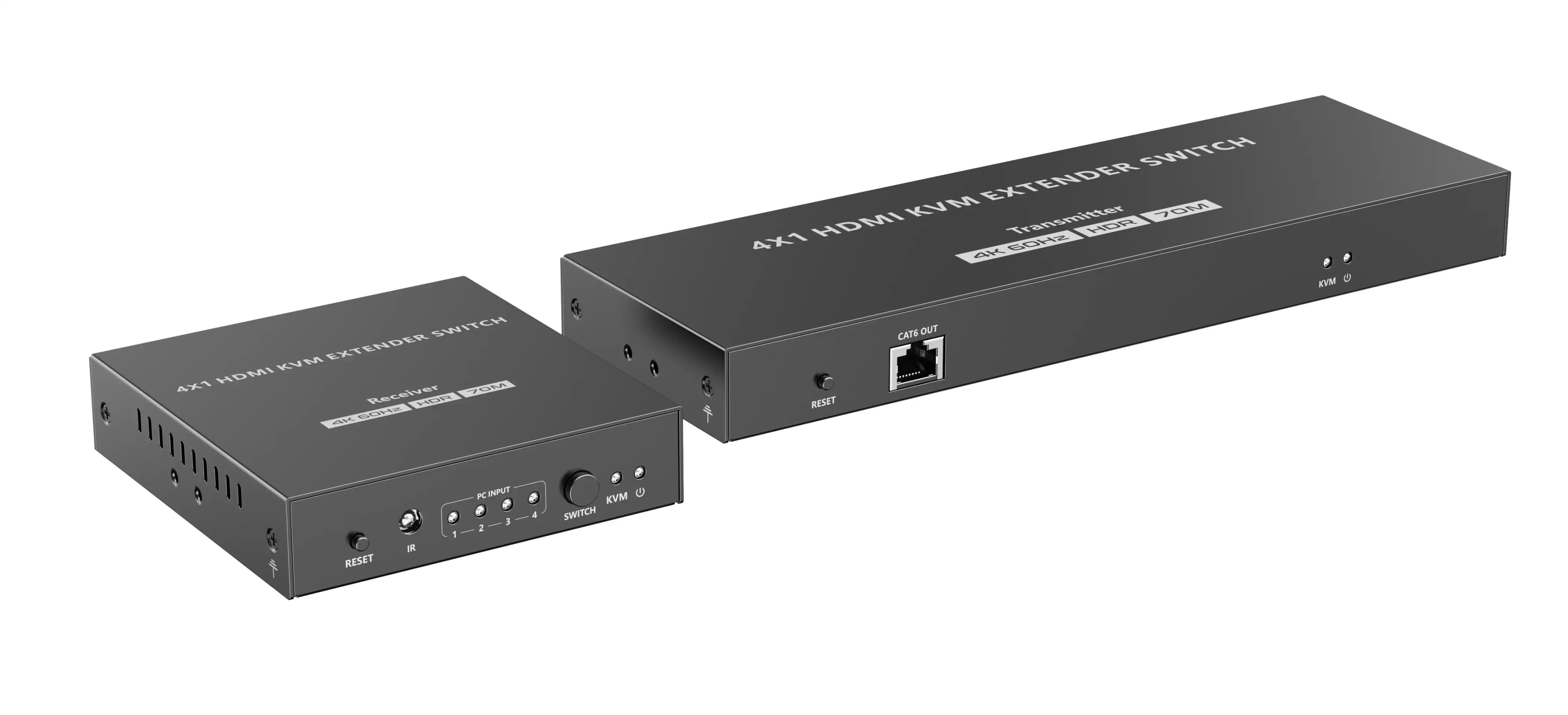 Удлинитель-переключатель HDMI KVM Lenkeng LKV441EX 4×1 по витой паре cat6, 4K, до 70 м