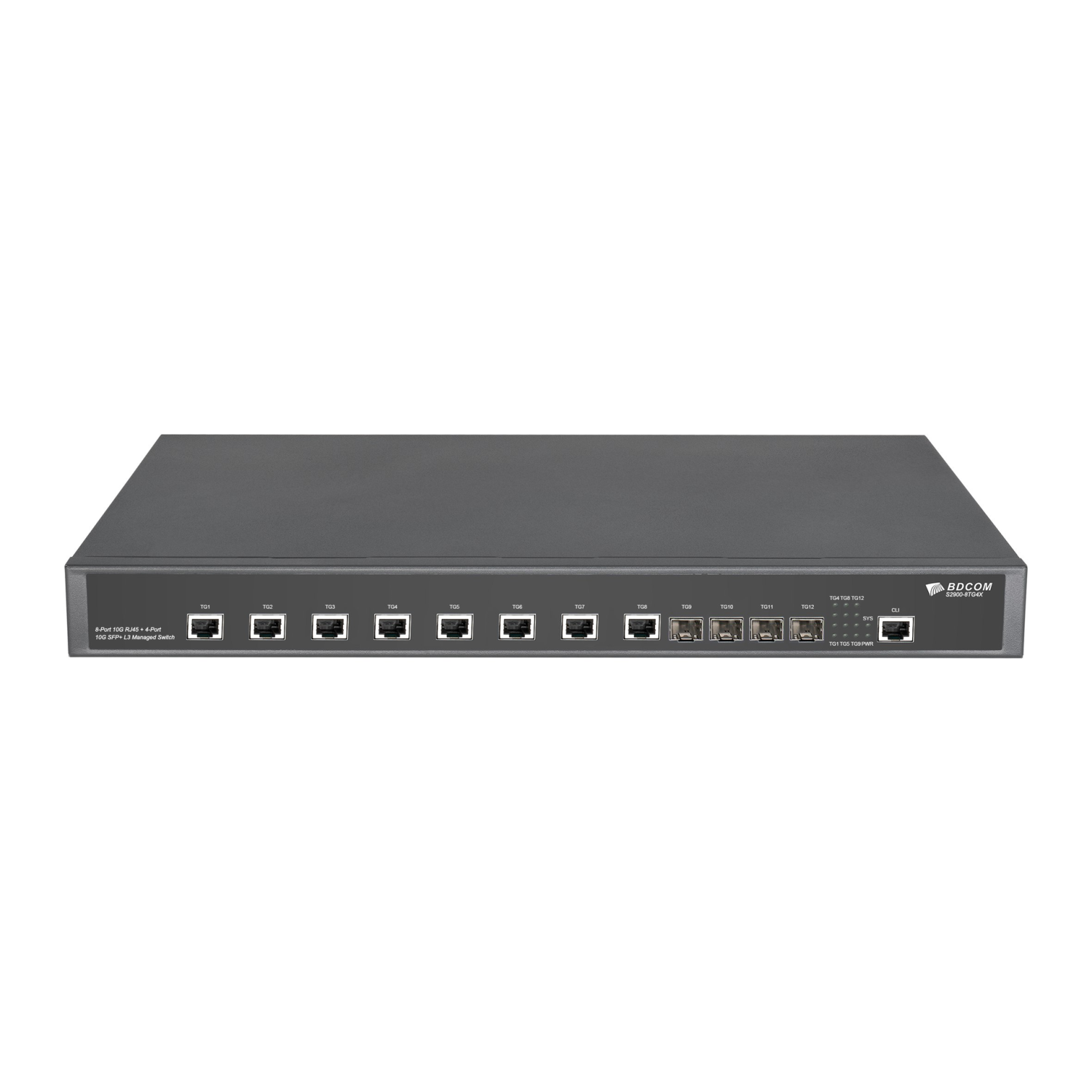 Управляемый коммутатор уровня 3 BDCOM S2900-8TG4X, 8x 1/2.5/10GBase-T, 4x 1/10GE SFP+, ~220V AC