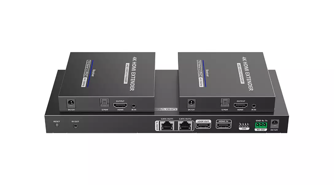 Удлинитель-разветвитель Lenkeng LKV822P-I 1×2 HDMI по витой паре, 4K, до 70 м
