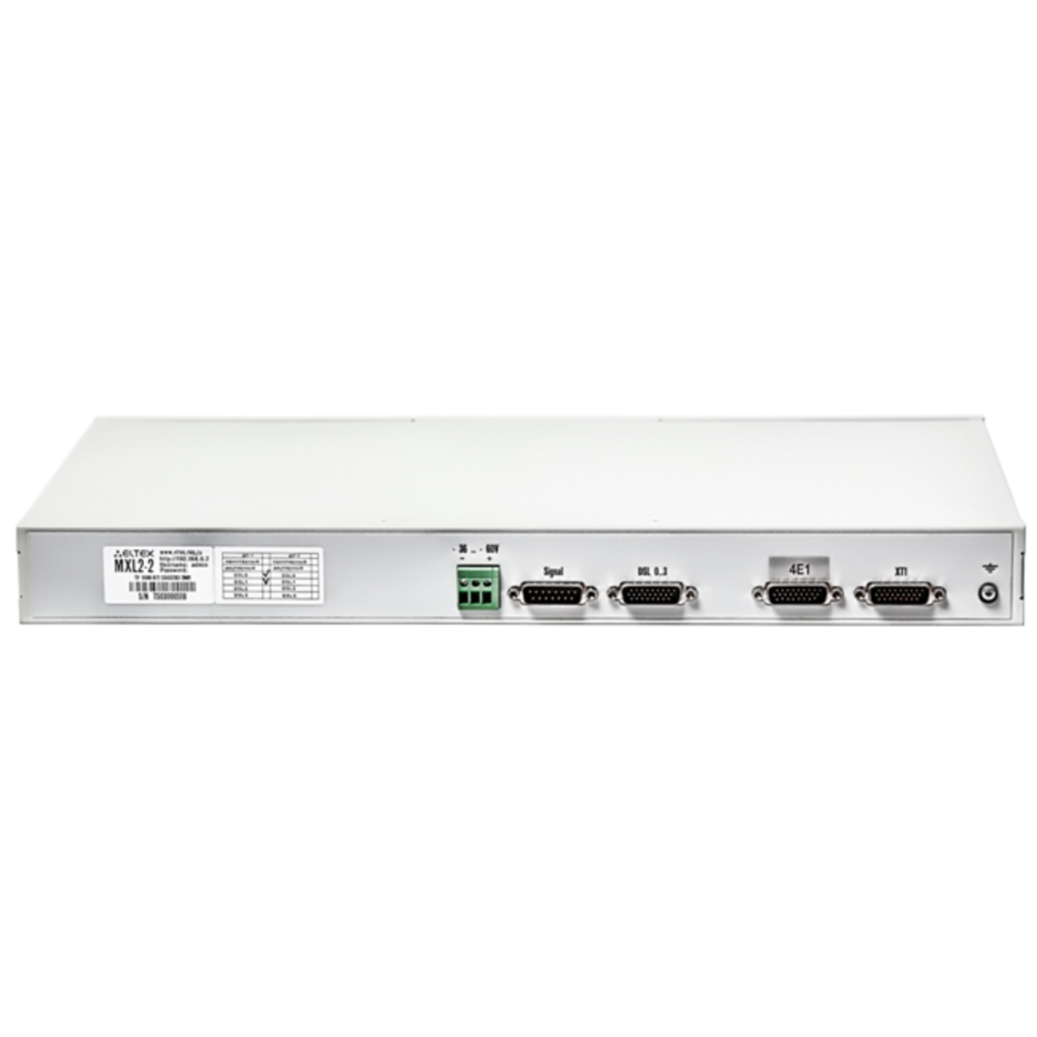 SHDSL-модем MXL2-2, базовый блок, 4хRJ45 (LAN), 2 места для субмодулей М4Е1/4И15, 2 интерфейса SHDSL, 11,4 Мбит/с