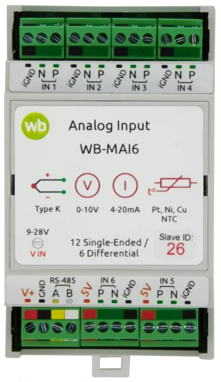 Модуль аналогового ввода Wirenboard WB-MAI6