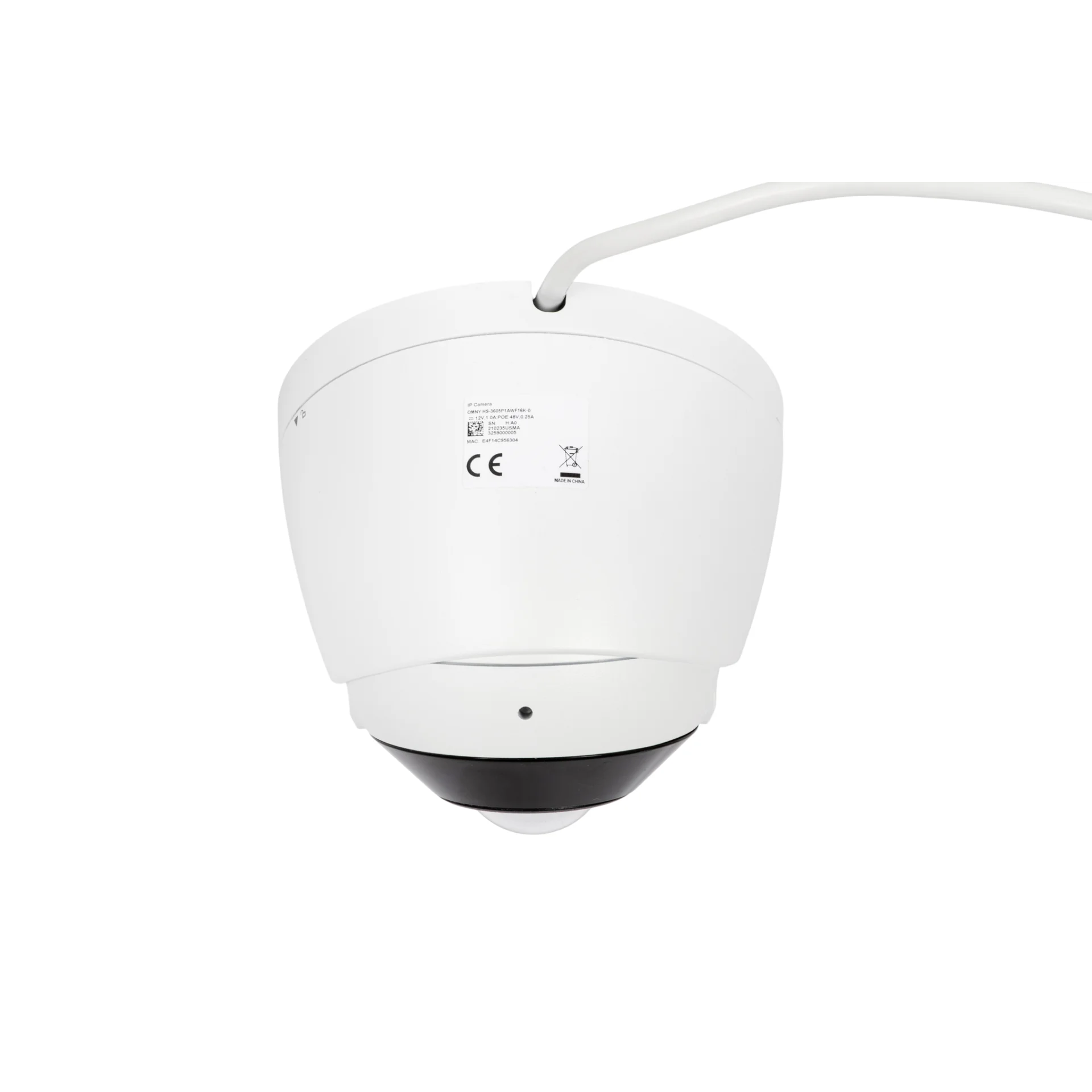 Камера сетевая купольная 5Мп OMNY HS-3605P1AWF16K-0 с микрофоном, объектив 1.68мм,обзор 180°, WDR, ИК-подсветка