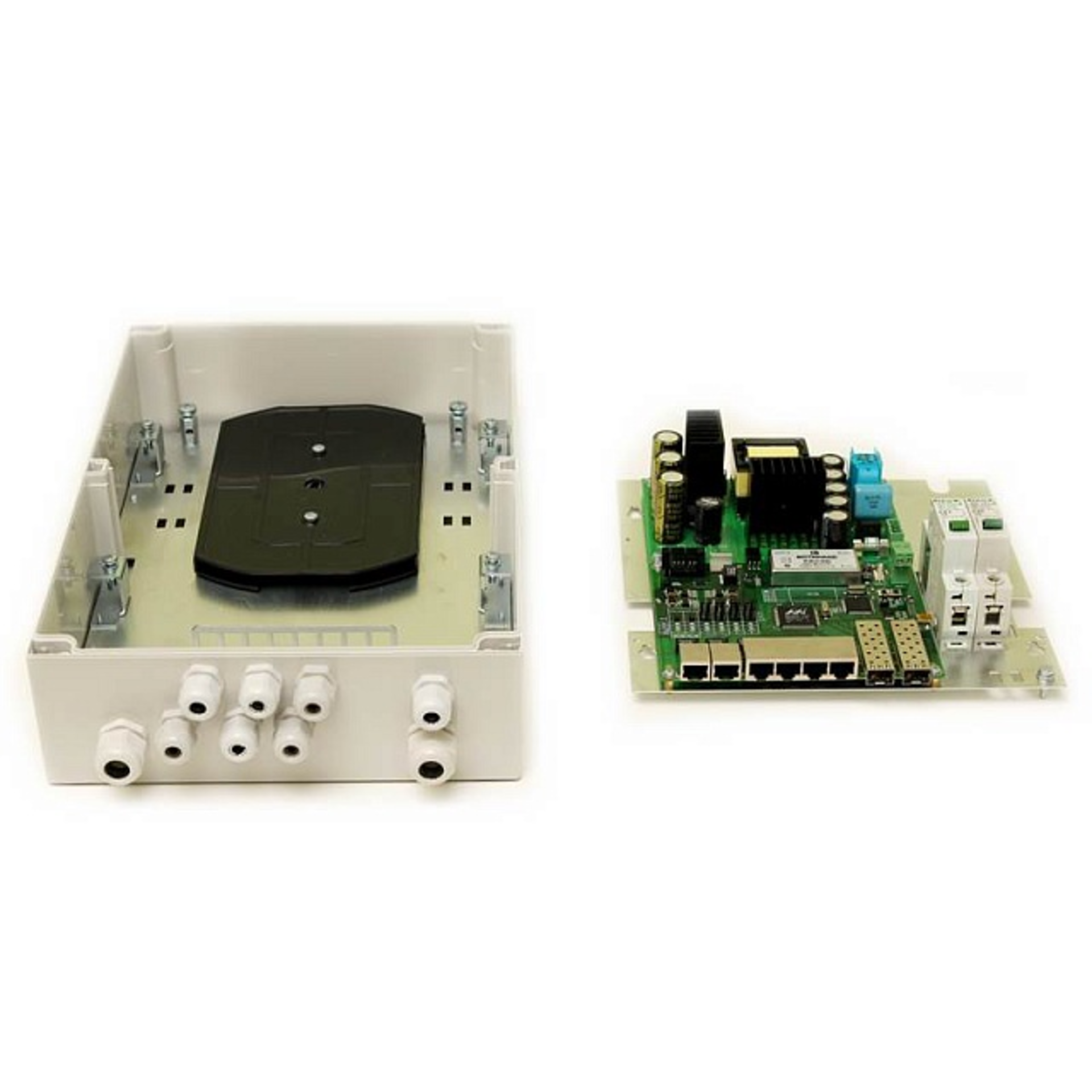 Уличный управляемый PoE коммутатор TFortis PSW-2G6F+ 4FE PoE+ 2FE dual PoE+ 2 GB SFP порта, питание 220В, IP66