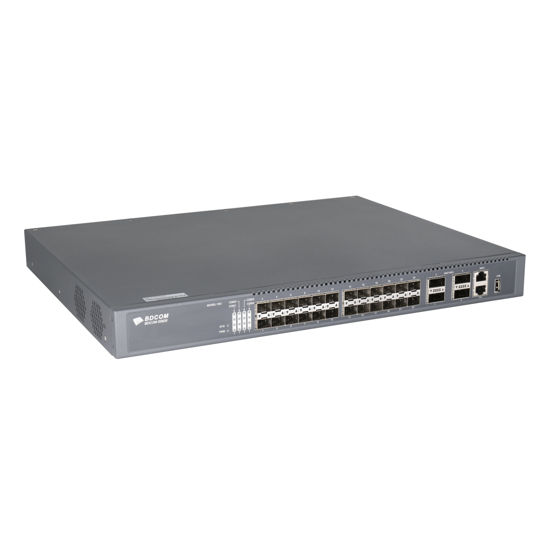 Управляемый коммутатор уровня 3 BDCOM S5828, 24x 1/10GE-SFP+, 4x 40/100GE QSFP28+, Hot Swap БП 1+1, в комплекте 2x PSU AC ~220VAC