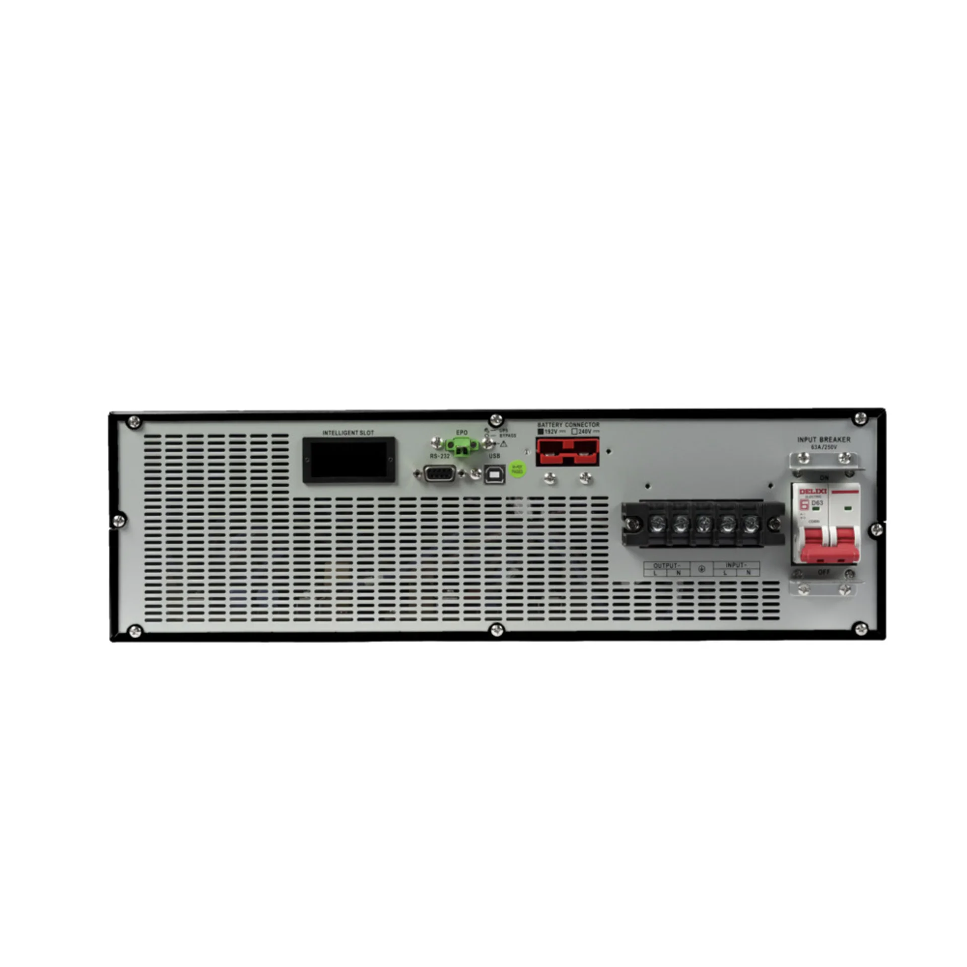 Smart-Save Online SRV Systeme Electric 10000 ВА, монтаж в стойку 5U, 230 В, 1:1, клеммный вход/выход, SmartSlot, LCD, USB, версия с возможностью увели