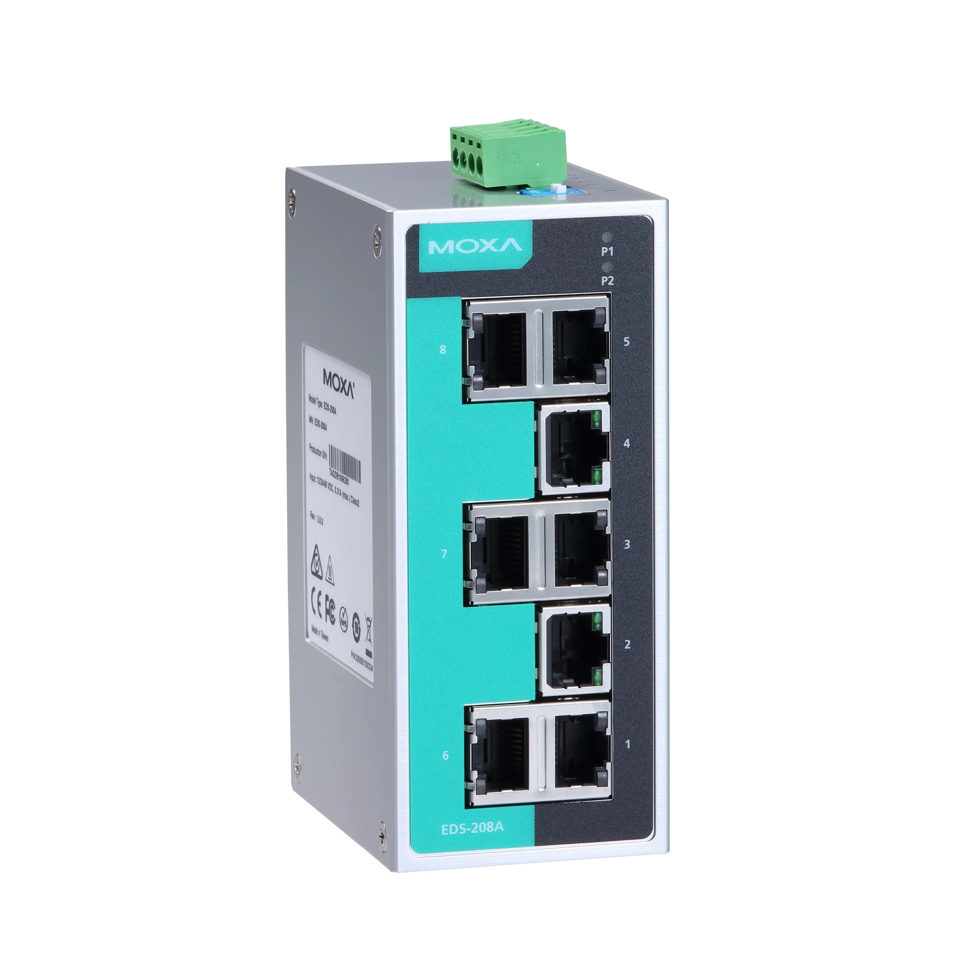 Компактный коммутатор 8 x 10/100BaseTX в металлическом корпусе с расширенным диапазоном температур MOXA