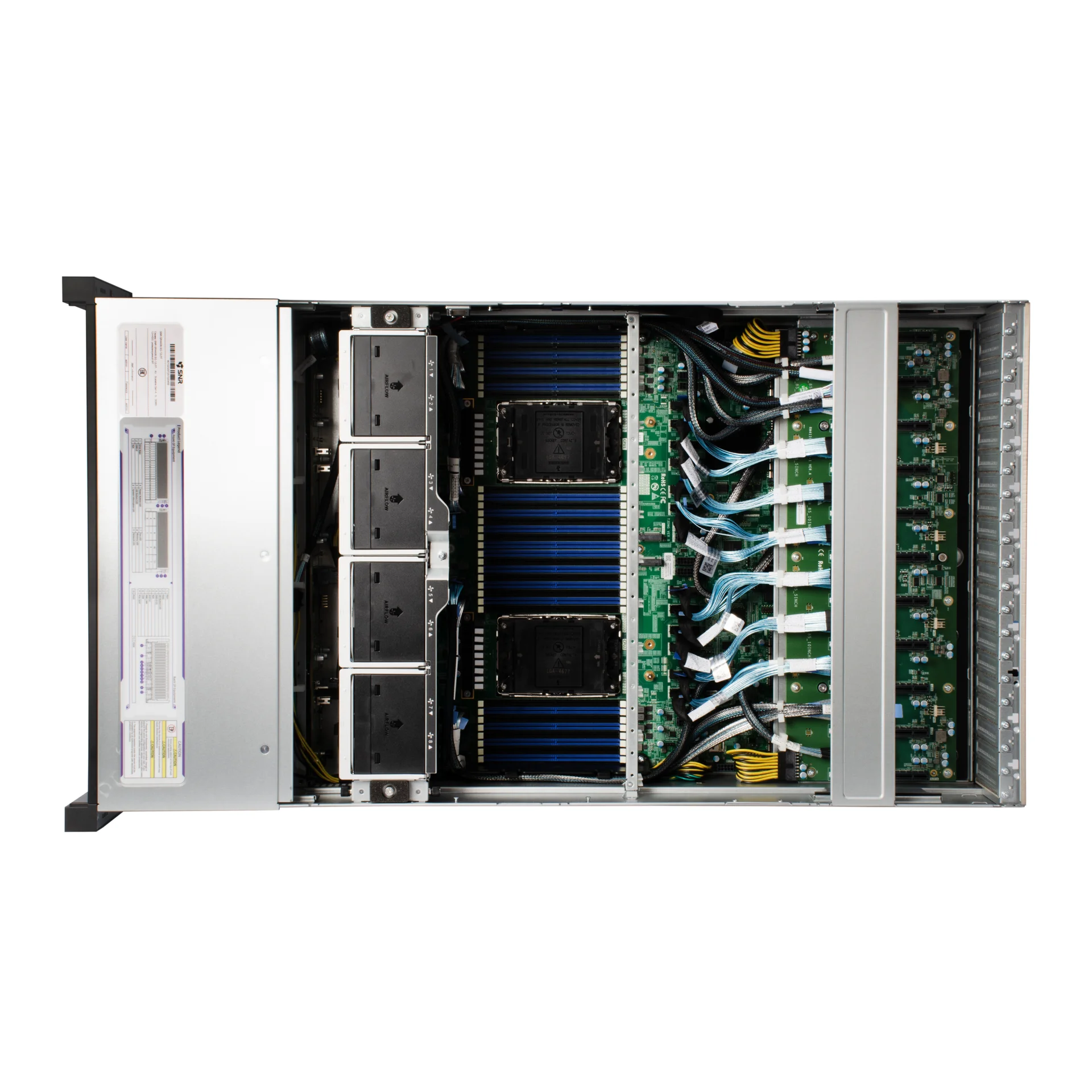 Серверная платформа SNR-SR4408LSG, 4U, Scalable Gen4,5, DDR5, 12xHDD, 8GPU, резервируемый БП