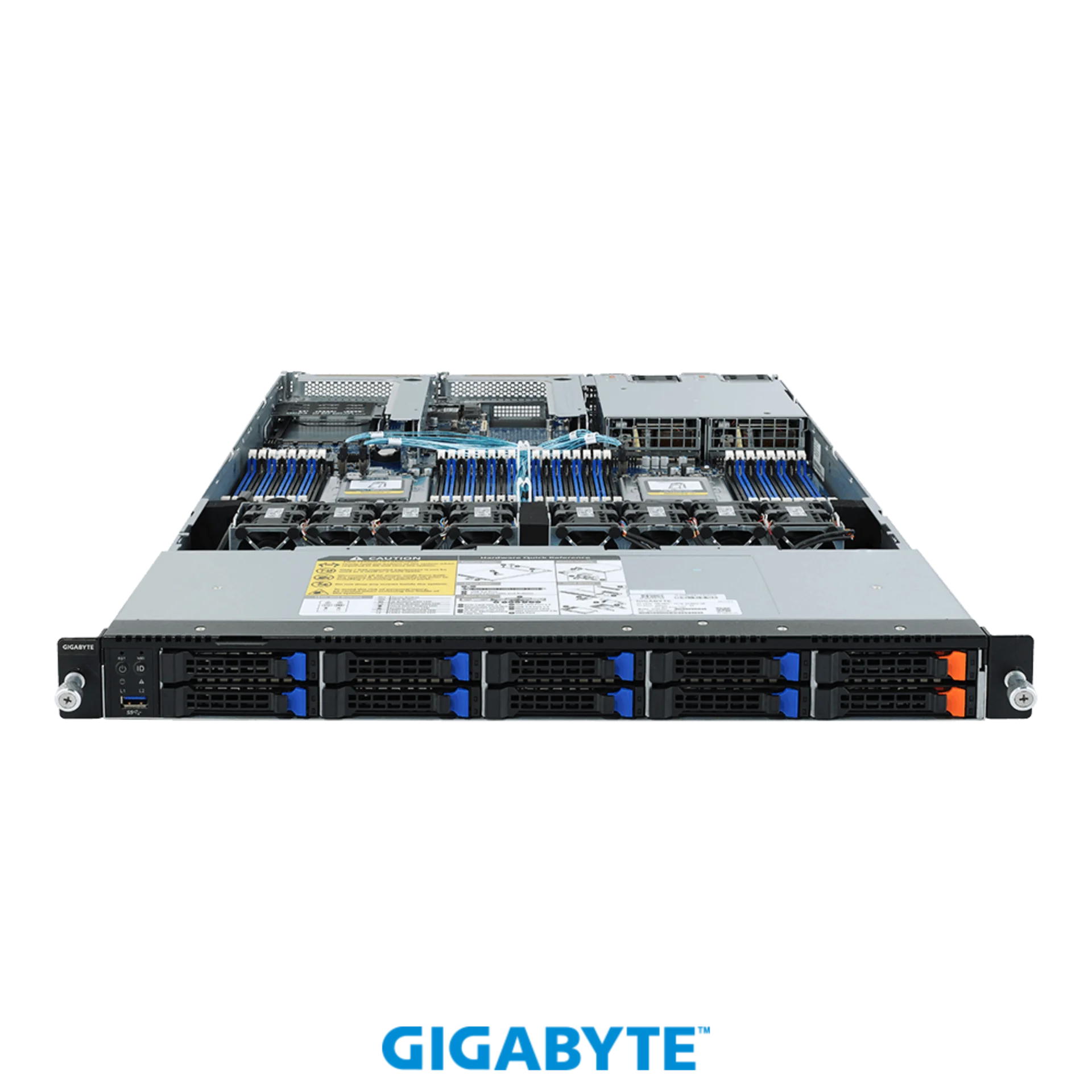 Платформа Gigabyte 1U R182-Z91, До двух процессоров AMD EPYC 7003, DDR4, 8x2.5" SATA/SAS, 2 x 2.5" NVMe, 2x1000Base-T