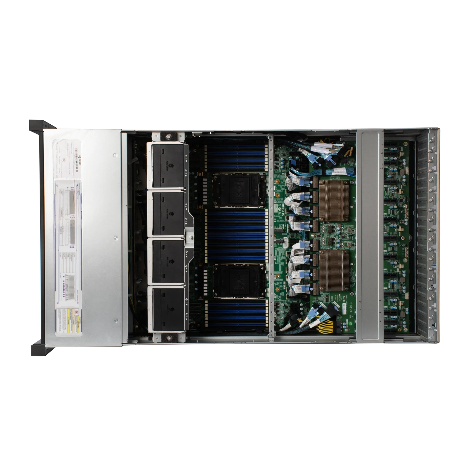 Серверная платформа SNR-SR4410LSG, 4U, Scalable Gen4,5, DDR5, 12xHDD, 10GPU, резервируемый БП