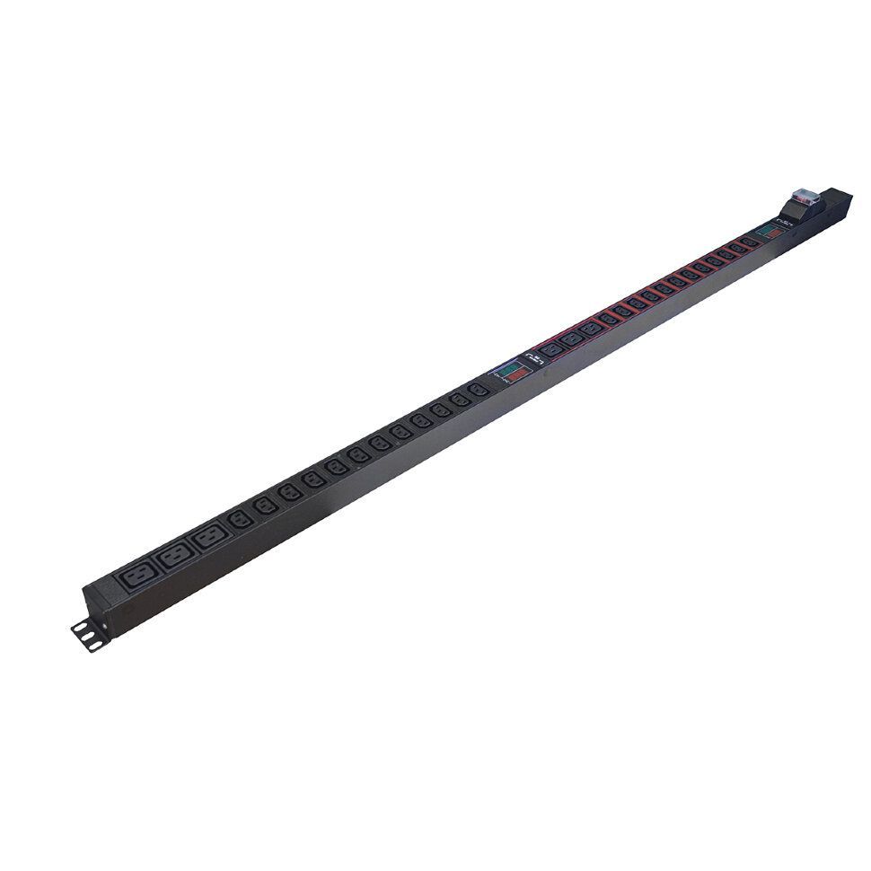 Блок розеток HIDEN EXPERT H1V-36A6B-32A-2Q-30Z однофазный вертикальный, 36 розеток С13, 6 розеток С19