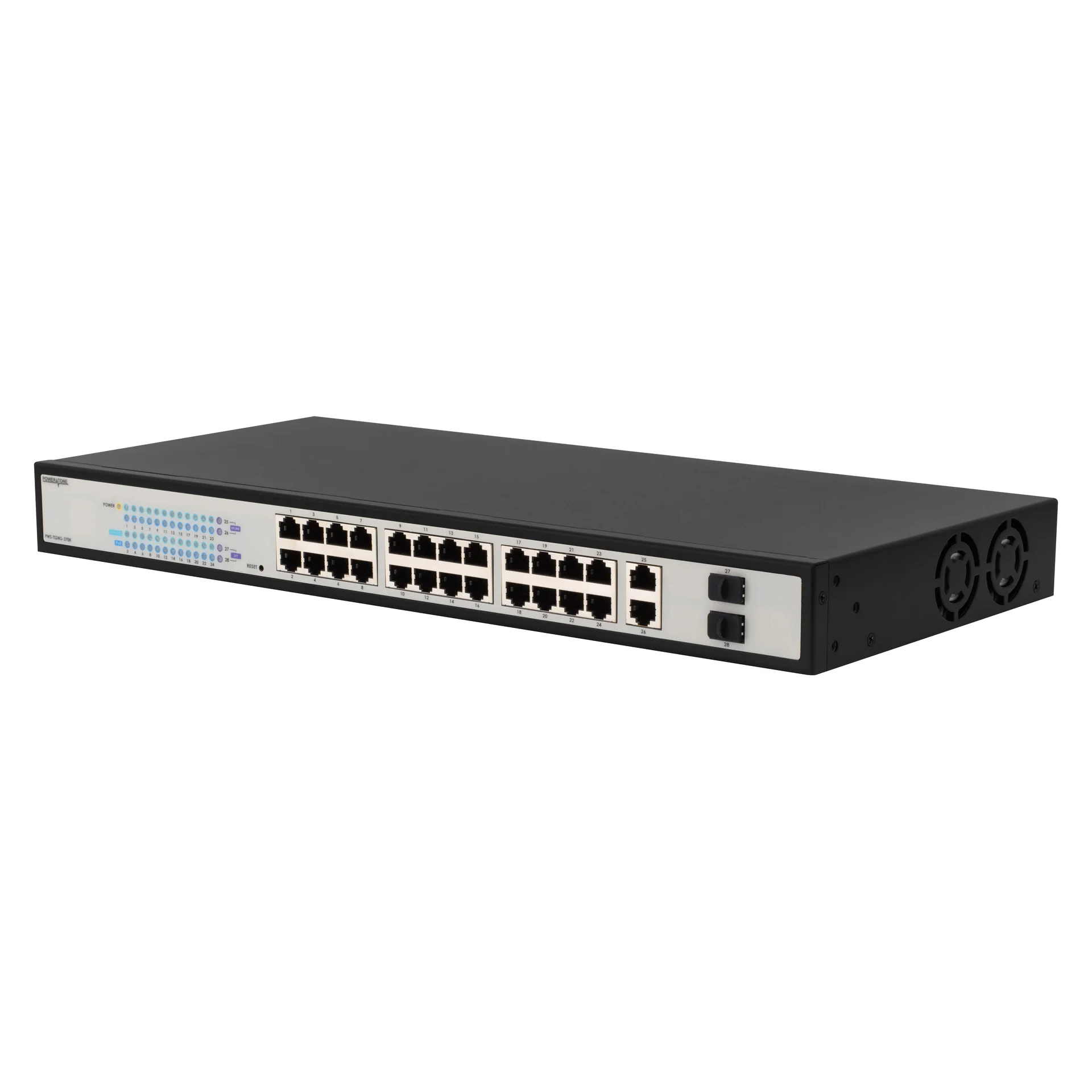 Управляемый гигабитный 24 портовый Web Smart PoE коммутатор POWERTONE PWS-TS24G-370R