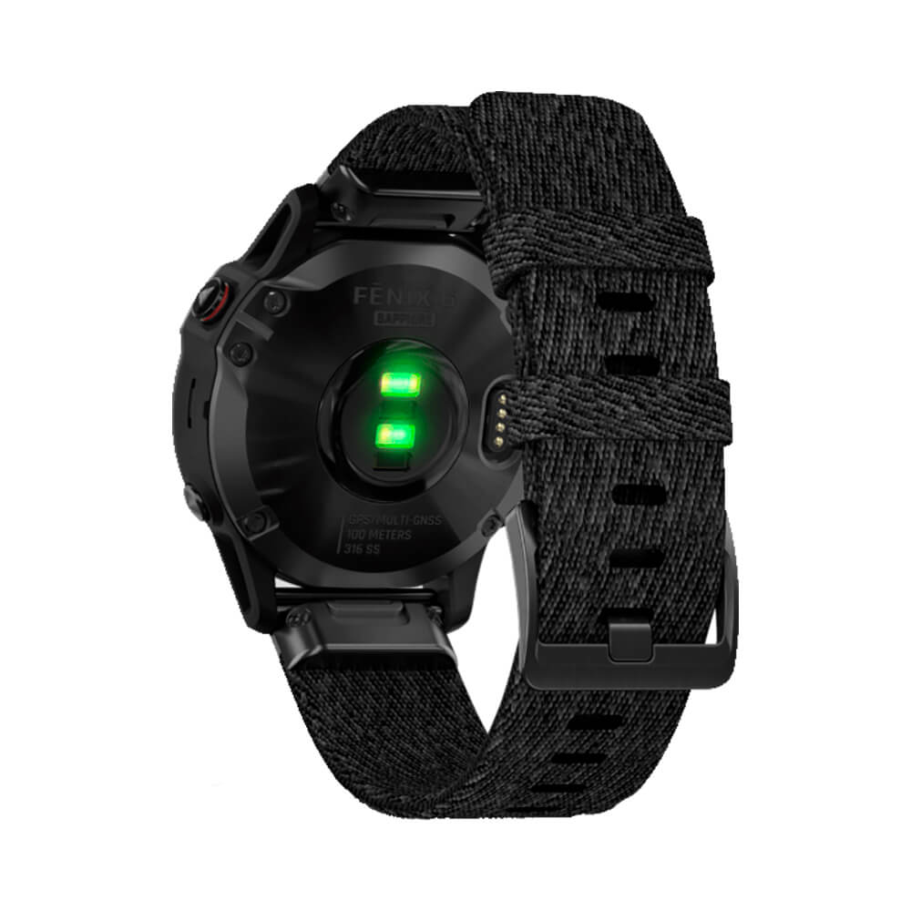 Часы Garmin Fenix 6 Sapphire черный DLC с плетеным черным нейлоновым ремешком