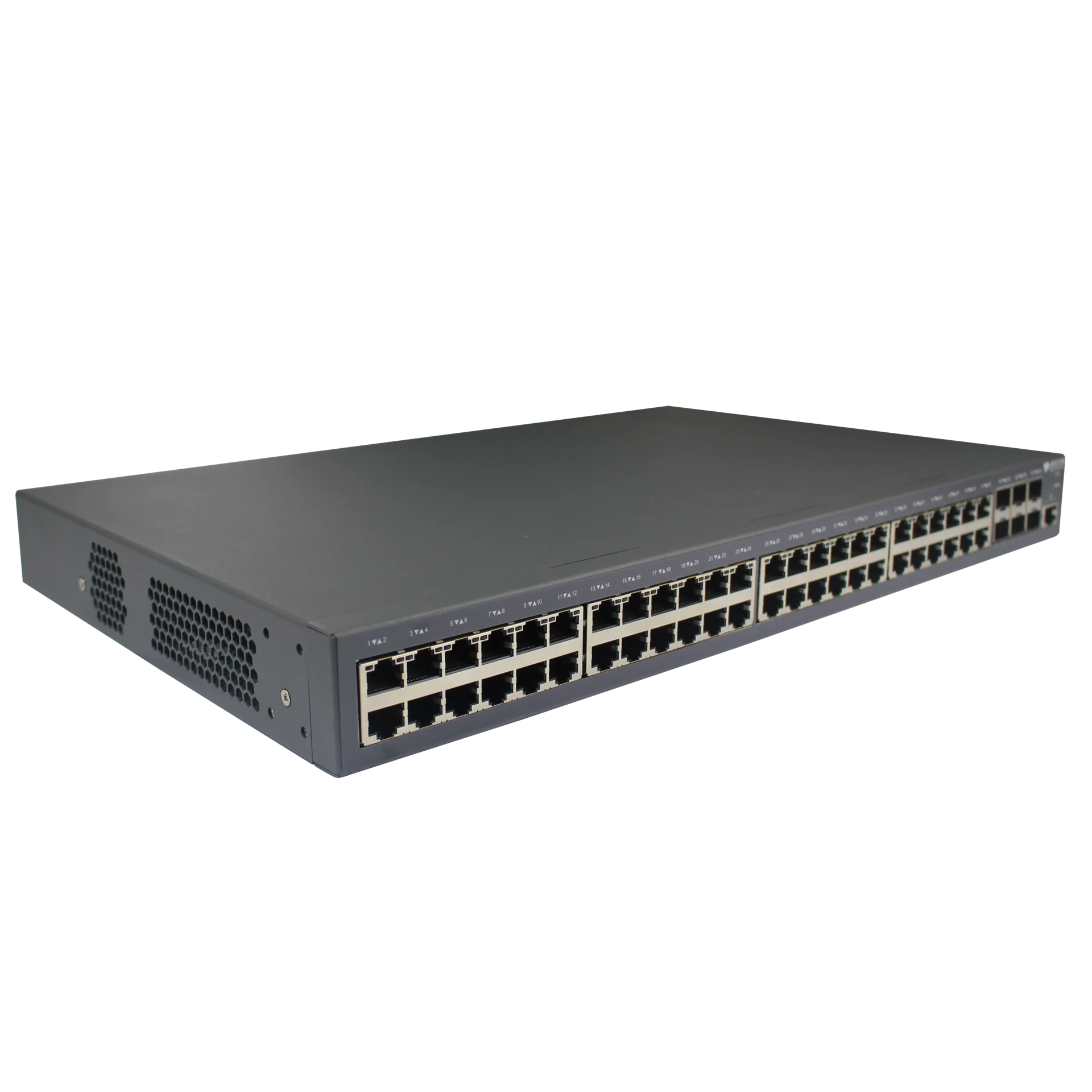 Управляемый коммутатор уровня 3 BDCOM S3900-48T6X-2DC, 48x 10/100/1000Base-T, 6x 1/10GE SFP+, Hot Swap БП 1+1, в комплекте 2x PSU ~36-72VDC