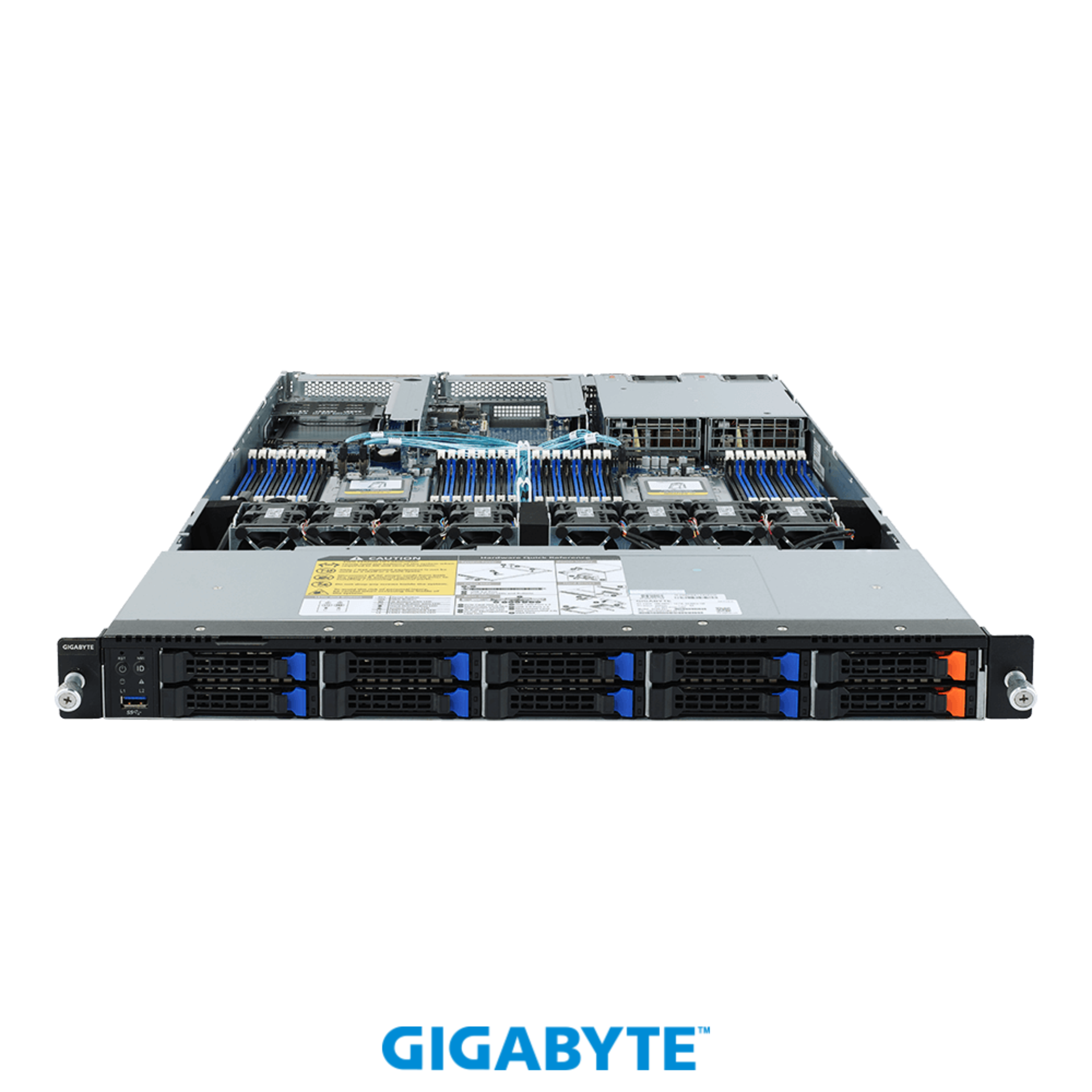 Платформа Gigabyte 1U R182-Z91, До двух процессоров AMD EPYC 7003, DDR4, 8x2.5" SATA/SAS, 2 x 2.5" NVMe, 2x1000Base-T