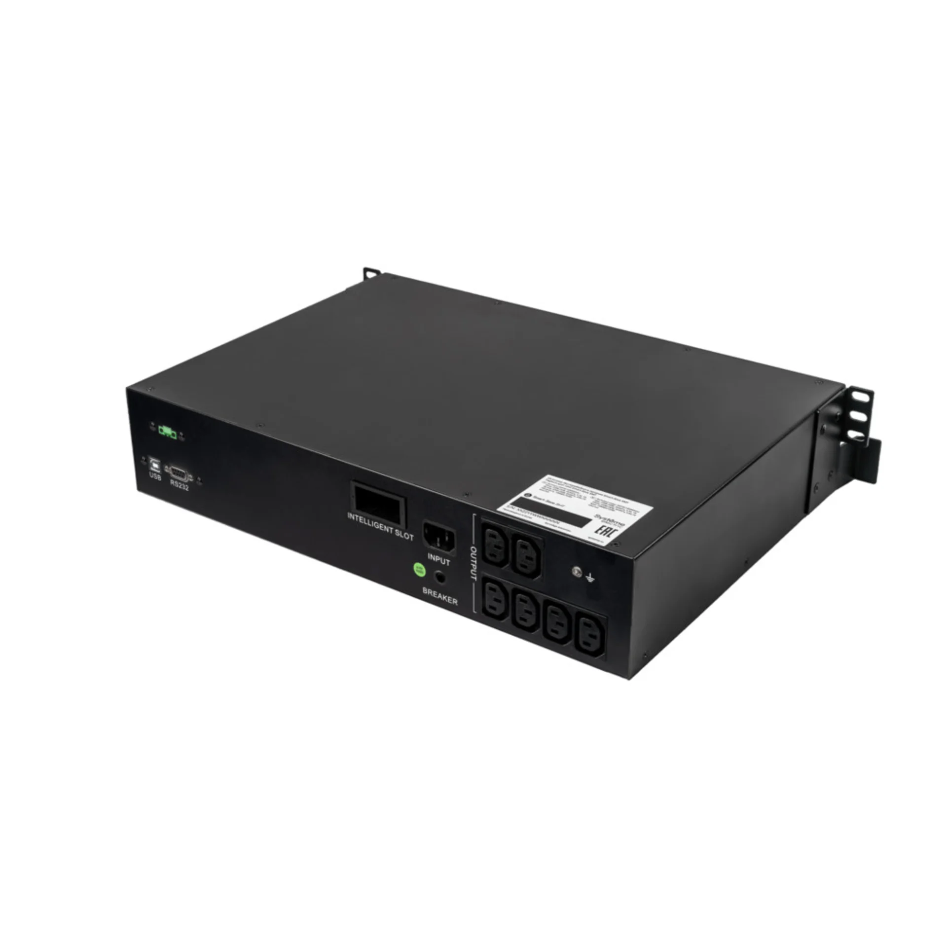 Источник бесперебойного питания Smart-Save SMT Systeme Electric 1000 ВА, монтаж в стойку 2U, 230 В, 6 розеток IEC C13, SmartSlot, AVR, LCD, USB HID
