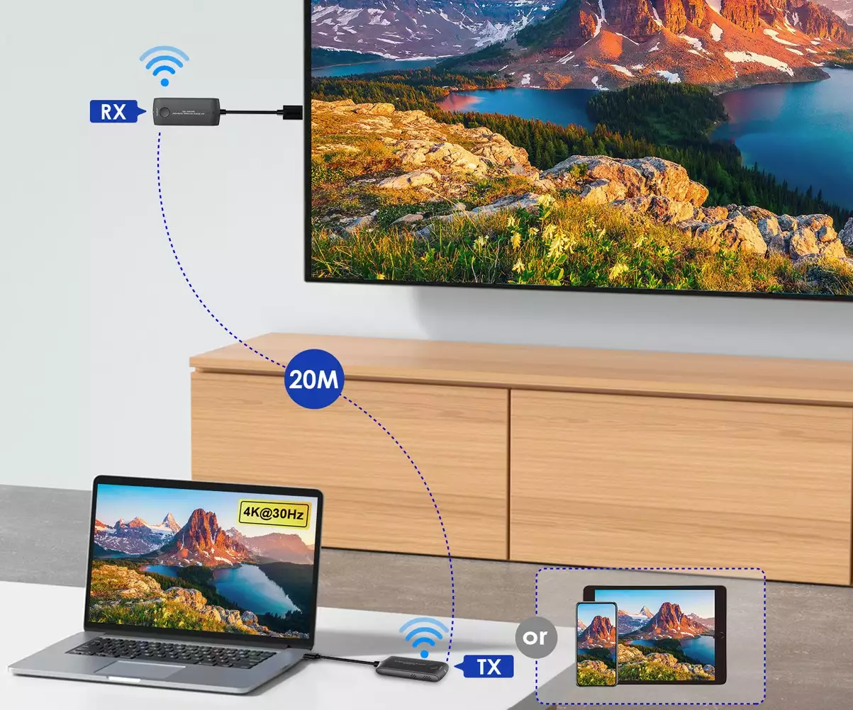 Беспроводной удлинитель HDM ILenkeng LKV477MINI, 4K30, до 20 м