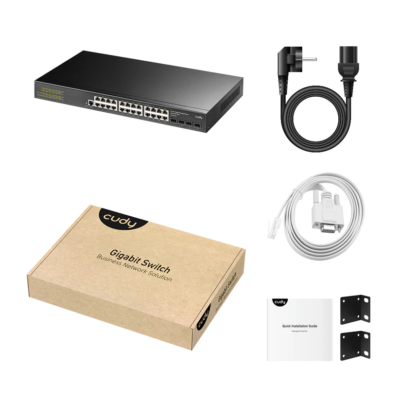 Управляемый гигабитный коммутатор CUDY GS2024S2 24-GbE 4-SFP L2