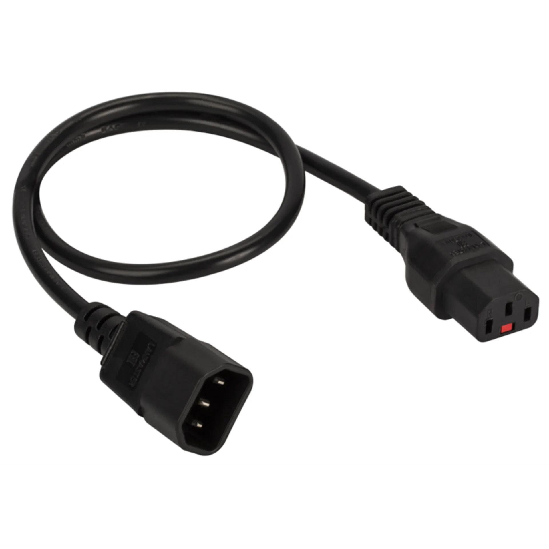 Шнур питания Lanmaster LAN-PP13/14-0.5-BK C13-С14 проводник.:3x0.75мм2 0.5м 220В черный