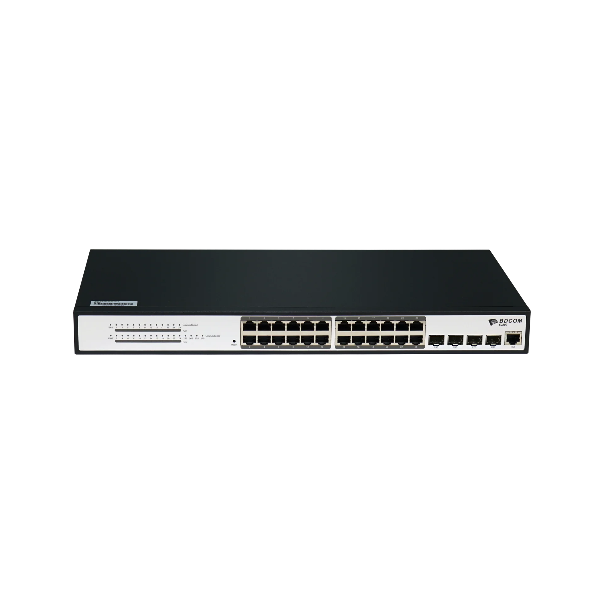 Управляемый коммутатор уровня 2 BDCOM S2500-24T4S, 24x 10/100/1000Base-T, 4x 100/1000Base-X (SFP), 220V AC