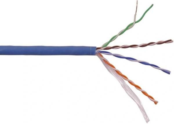 Кабель LANMASTER LAN-5EUTP-HFLT-BL U/UTP, 4 пары, Кат. 5E, 350 МГц, LSZH, нг(А)-HF, синий, 305 м