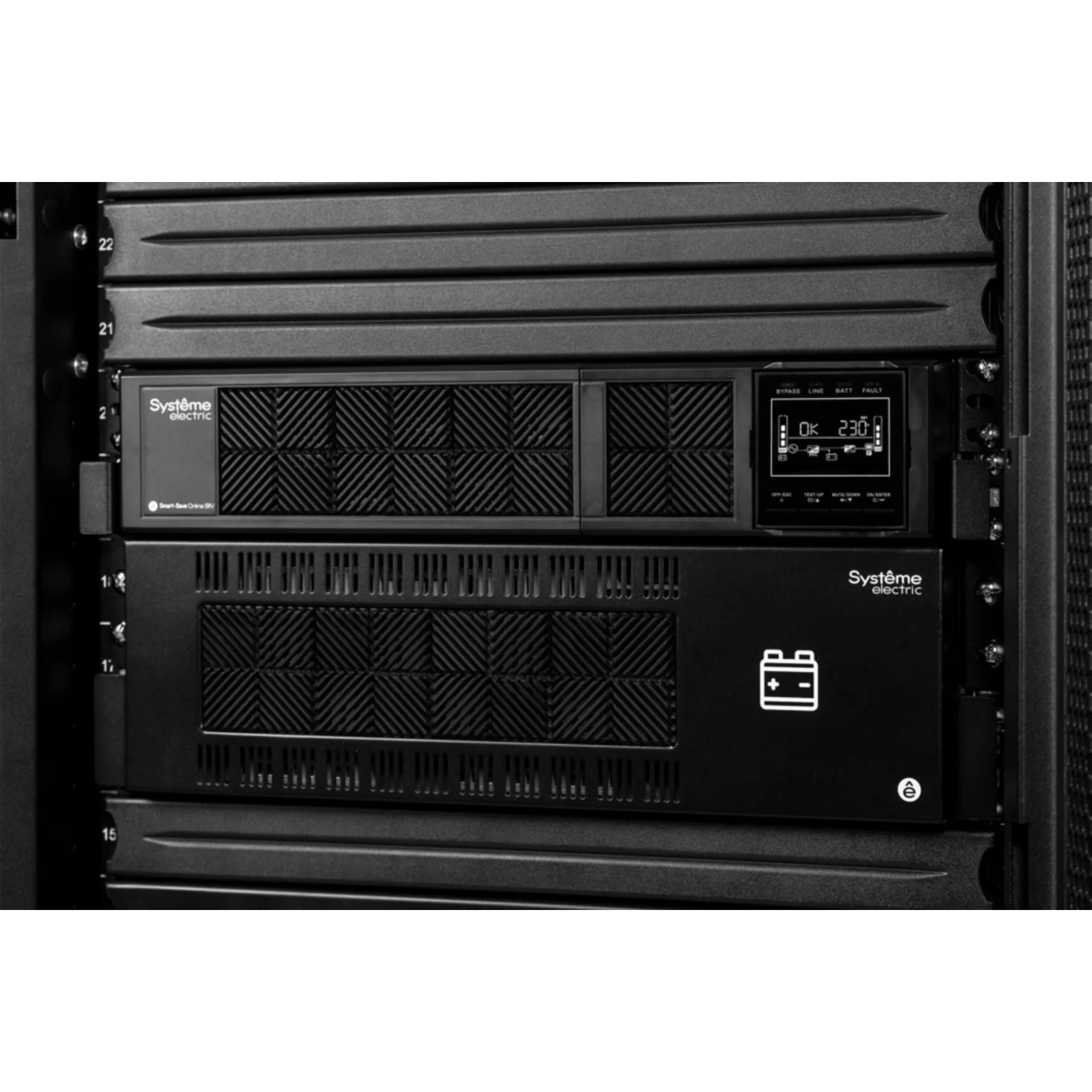 Источник бесперебойного питания Smart-Save Online SRV Systeme Electric 6000 ВА, конвертируемый форм-фактор 5U, 230 В, 1:1, клеммный вход/выход, SmartS