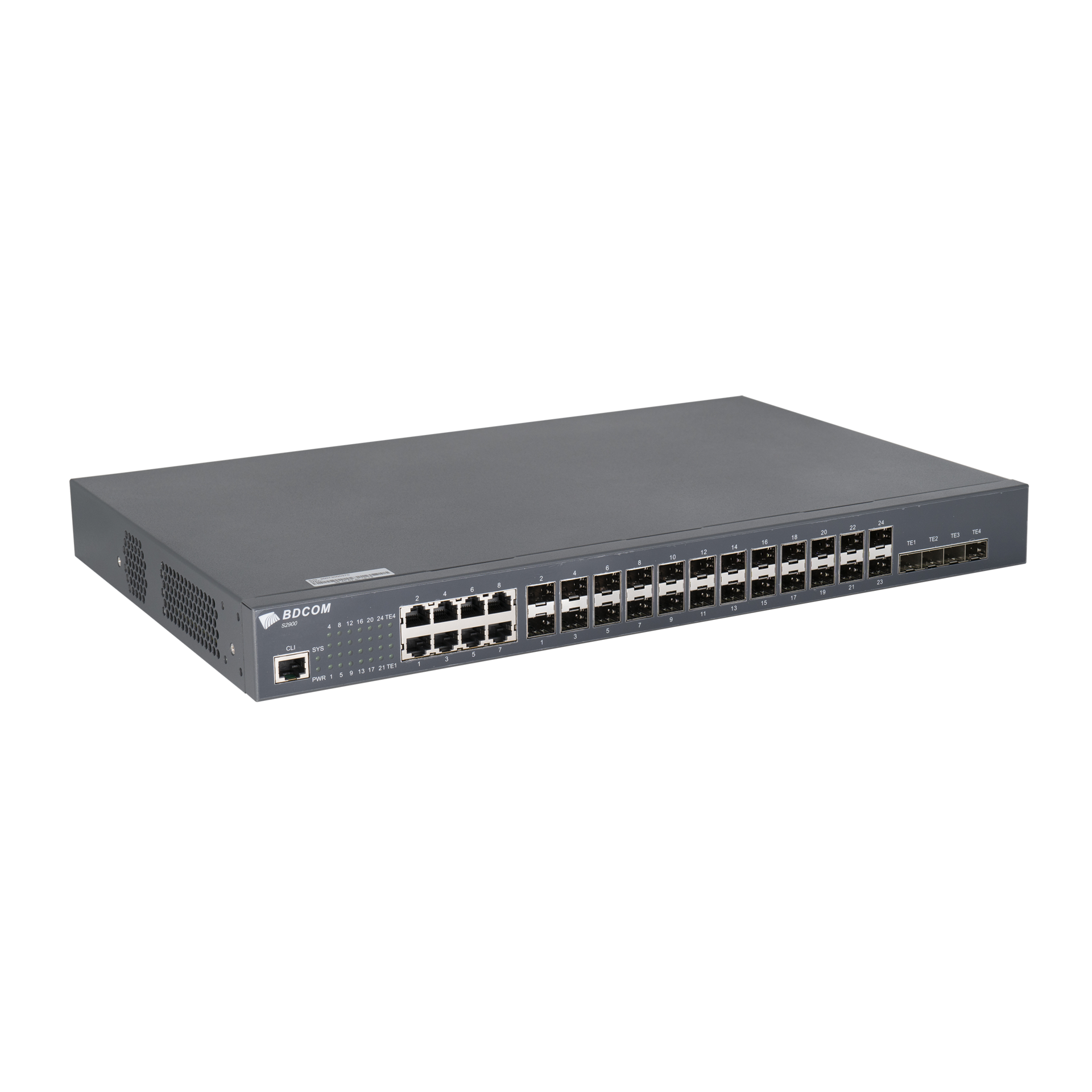Управляемый коммутатор уровня 3 BDCOM S2900-24S8C4X, 16x 100/1000BaseX SFP, 8x Combo 10/100/1000BaseT | 100/1000BaseX SFP, 4x 1/10GE SFP+, 220VAC