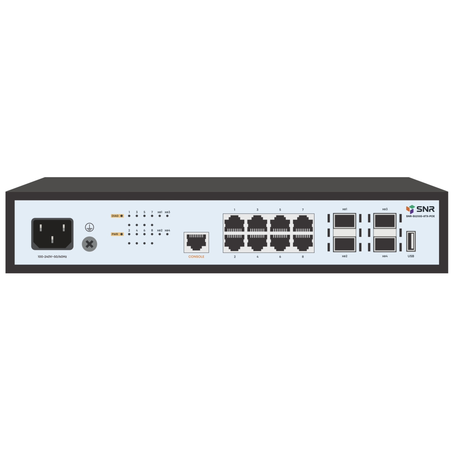 Управляемый PoE коммутатор уровня 2+ SNR-S5210G-8TX-POE