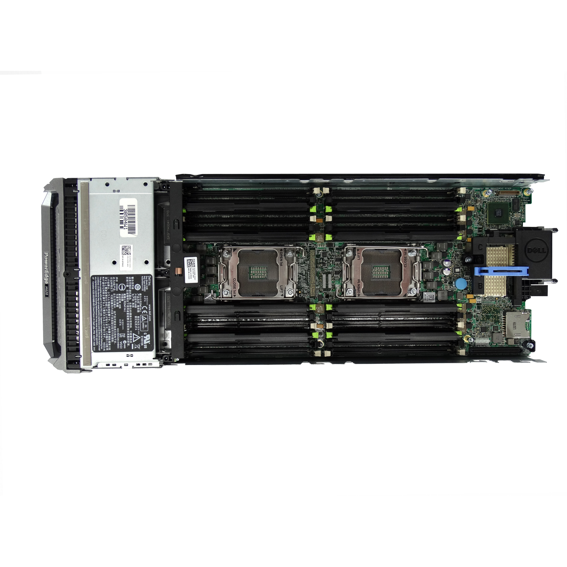 Блейд-сервер DELL PowerEdge M620, 2 процессора Intel 10C E5-2680v2 2.80GHz, 64GB DRAM, PERC H310, 2x10Gb 57810-k