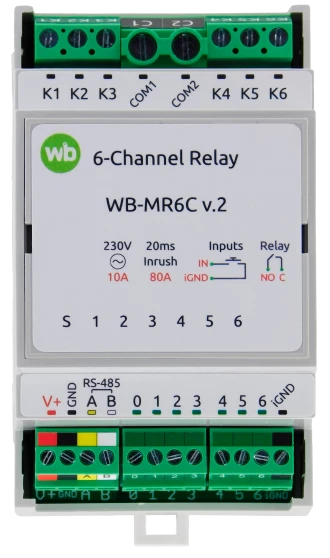 Модуль реле 6-канальный Wirenboard WB-MR6C v.2
