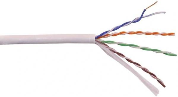 Кабель LANMASTER LAN-5EUTP-HFLT-GY U/UTP, 4 пары, Кат. 5E, 350 МГц, LSZH, нг(А)-HF, серый, 305 м