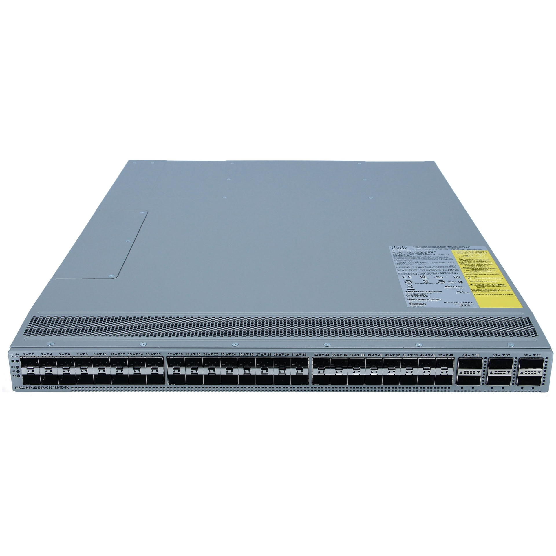 Коммутатор Cisco Nexus N9K-C93180YC-FX, направление охлаждения Port-side Intake