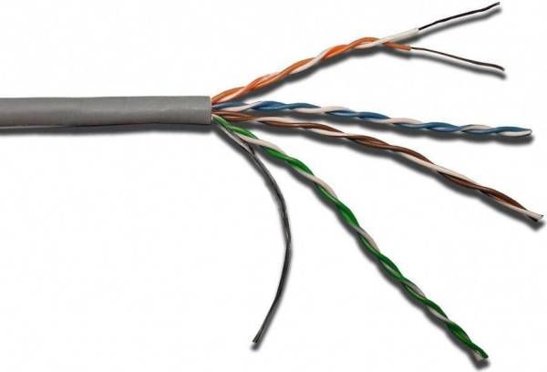 Кабель LANMASTER LAN-5EUTP-PT-LSZH-GY патч-кордовый UTP, 4x2, кат 5E, 350Mhz, LSZH, серый, 305 м