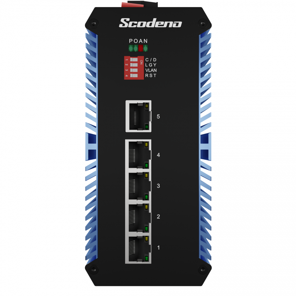 Промышленный PoE коммутатор Scodeno XPTN-9000-65-5GP-X 5x10/100/1000 Base-T