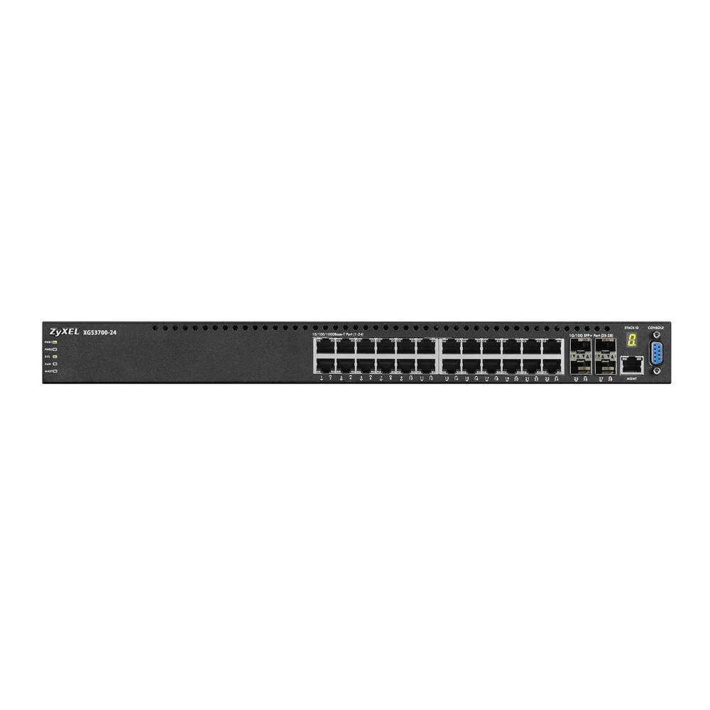 Коммутатор ZYXEL XGS3700-24 24 port Layer 2/3 Gigabit Datacenter Switch, 4x 10G