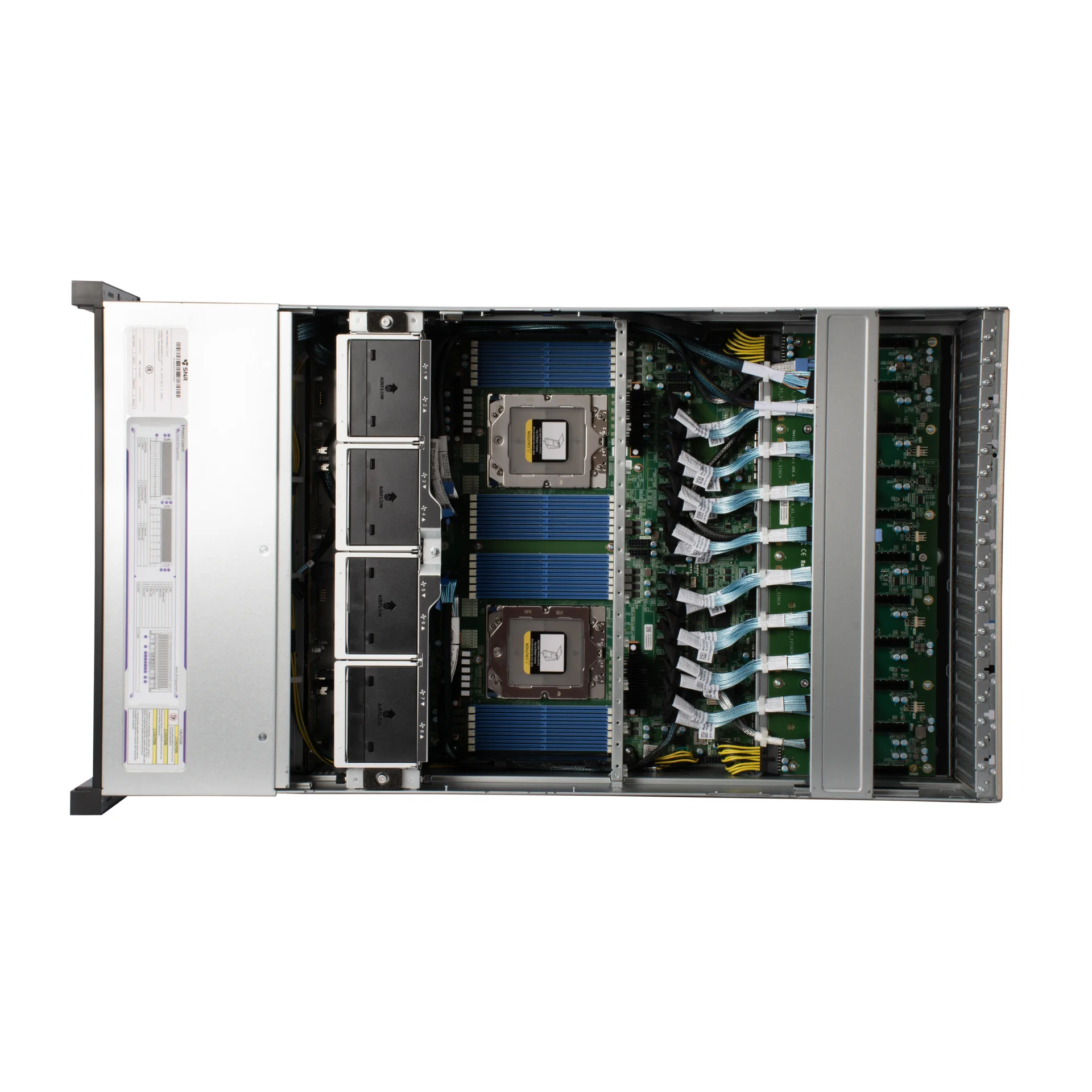 Серверная платформа SNR-SR4408LEG, 4U, AMD EPYC Gen4,5, DDR5, 12xHDD, 8GPU, резервируемый БП