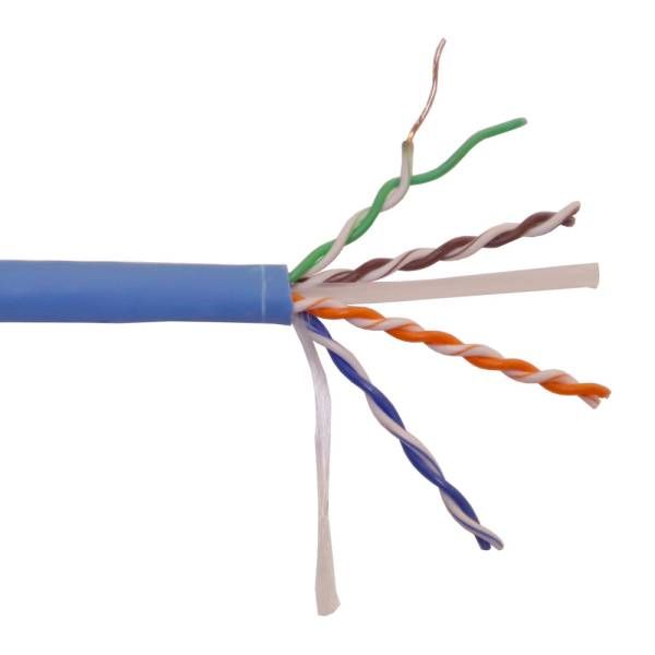 Кабель LANMASTER LAN-6EUTP-HFLT-BL UTP, 4x2, кат 6, 550Mhz, LSZH (HFLT), синий, 305 м