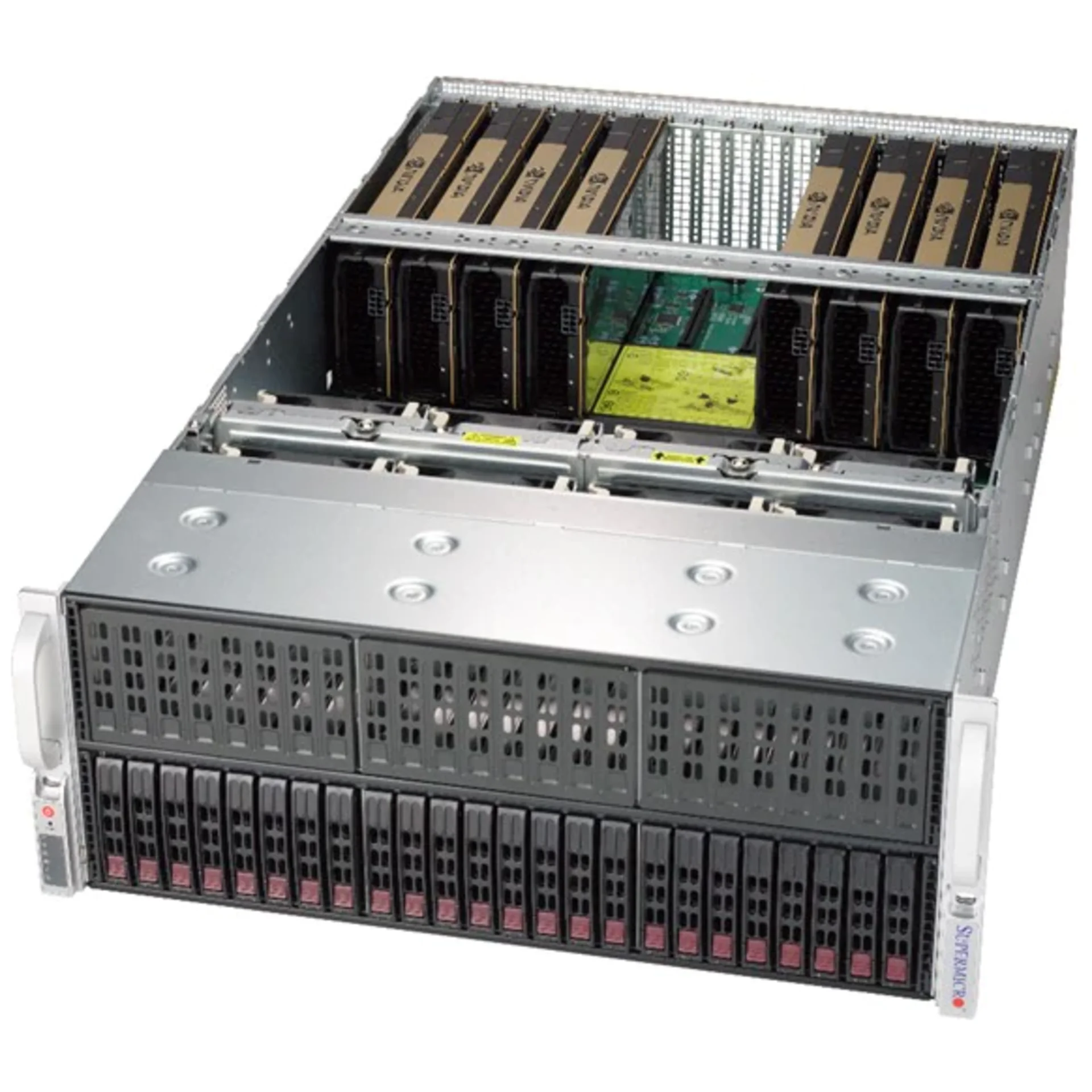 Платформа Supermicro 4U SYS-4029GP-TRT, до двух процессоров Intel Scalable, DDR4, 24x2,5" HDD SATA, до восьми графических ускорителей