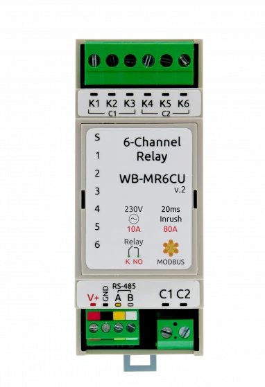 Модуль реле 6-канальный Wirenboard WB-MR6CU v.2